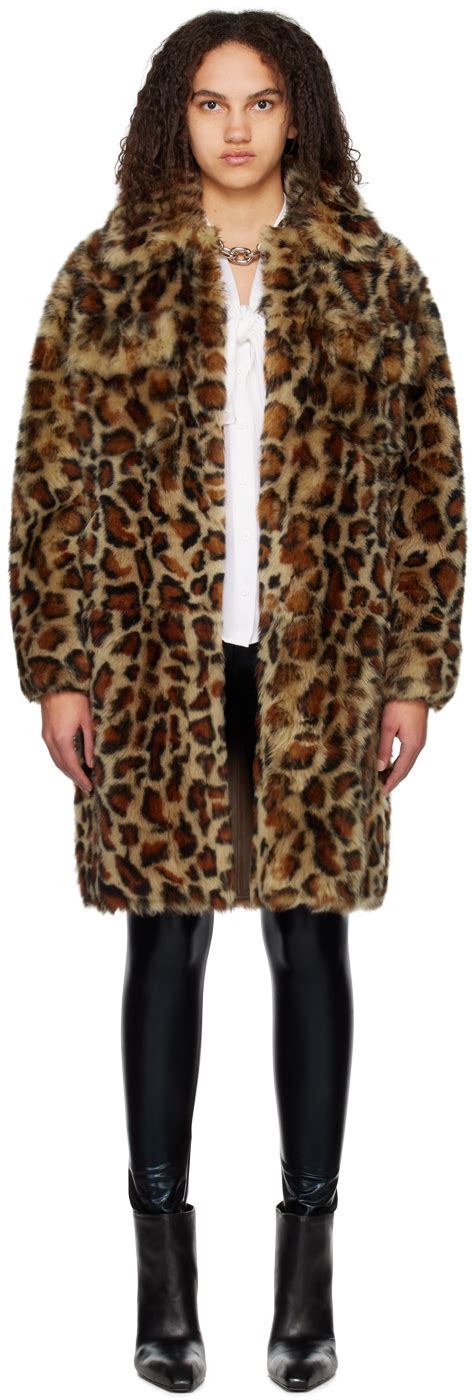 Yves Salomon Meteo Brown Reversible Leopard Fur Coat Ssense