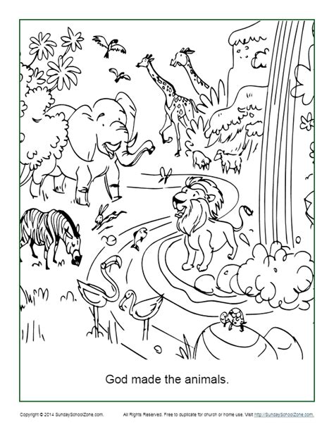 God Made The Animals Coloring Page In 2020 Animal Coloring Pages