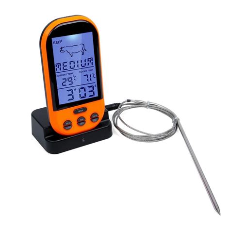 None Wireless Meat Thermometer Remote Cooking Food Barbecue Digital