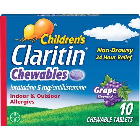 Claritin Allergy Medicine For Kids Loratadine Antihistamine Grape