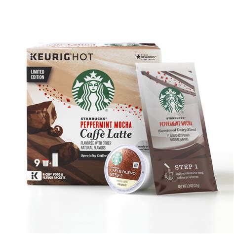 Starbucks Peppermint Mocha Caffe Latte K Cup Coffee Pods 9 Count 152