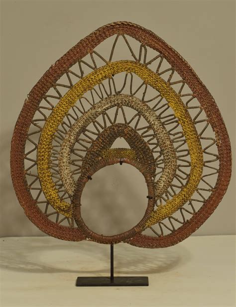 Papua New Guinea Headdress Abelam Tribe Fiber Yam Fan Festival Headdress