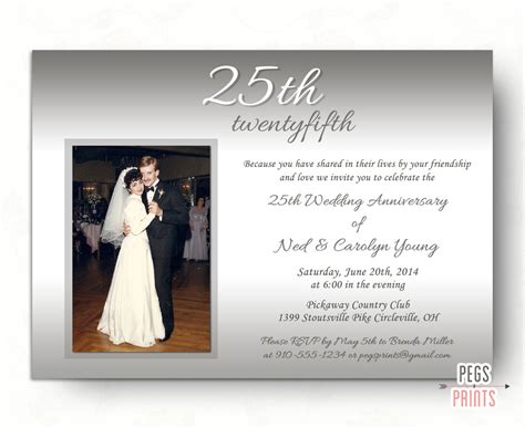 Personalize online to match your wedding colors and style. 25th Wedding Anniversary Invitations // Silver Wedding