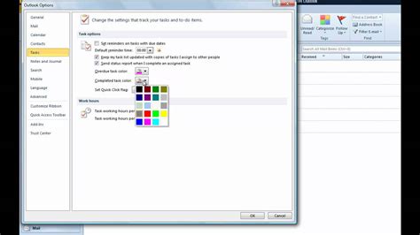 How To Change Task Colour In Outlook 2010 Youtube