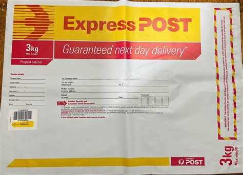 Australia Post Extra Large Express Post Prepaid Satchel Pack Of 10
