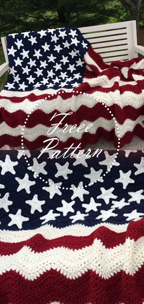 Wavy American Flag For Free Crochet Blanket Patterns Crochet
