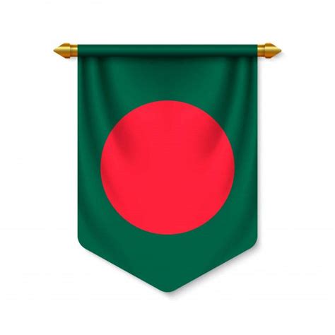 3d Realistic Pennant With Flag Bangladesh Flag Indonesia Flag Flag