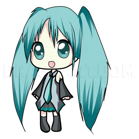 How To Draw Chibi Miku Step By Step Drawing Guide By Hannah77 Dragoart