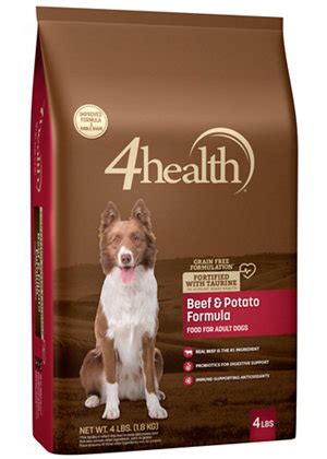 Jul 15, 2021 · 4health with wholesome grains puppy formula is specifically formulated to meet the nutritional needs of your puppy. 4health Grain-Free Beef & Potato Dog Food, 4 lb. at ...