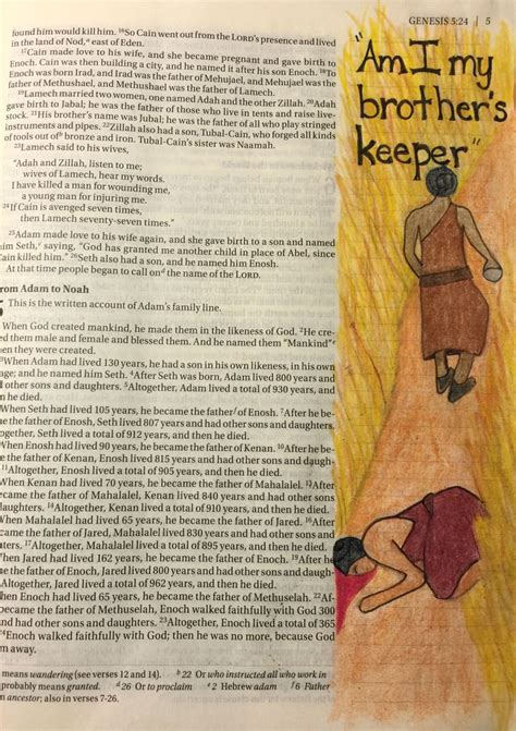 Am I My Brothers Keeper Bible Art Journaling Bible Art Art Journal
