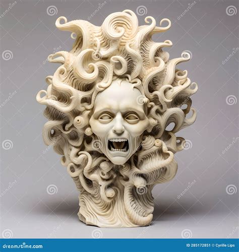 Eerie Shell Sculpture - AI-Generated Disturbing Portrait Royalty-Free
