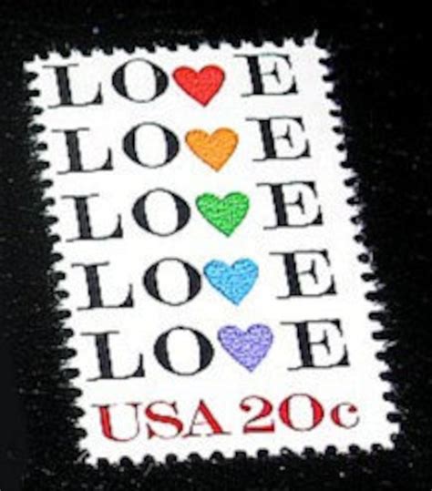 Love Stamp Set Of 50 Unused Vintage Postage Stamps 20 Etsy