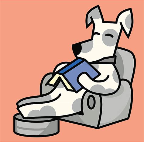 Dog Reading Clip Art