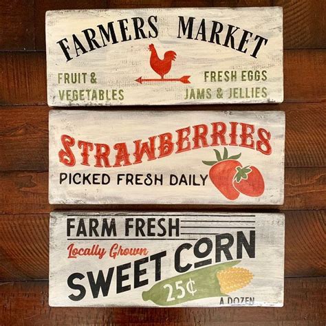 Farmers Market Collection Vintage Inspired Wood Etsy Farmers