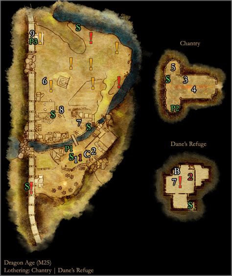 World Atlas Maps Main Areas Lothering Dragon Age Origins Game