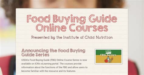 Food Buying Guide Online Courses