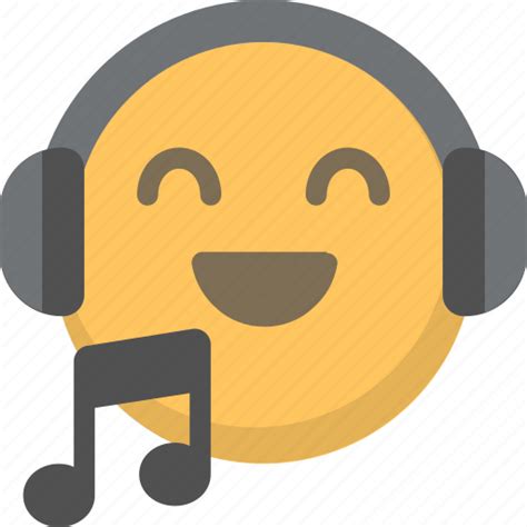 Emoji Face Headphones Jam Listen Music Sing Icon