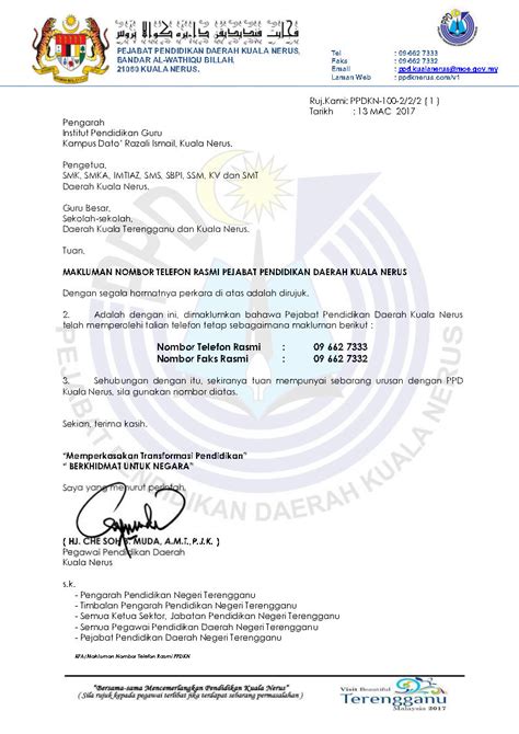 Set dokumen yang perlu dihantar adalah seperti berikut Blog Prasekolah PPD Kuala Terengganu: MAKLUMAN NOMBOR ...