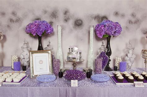 Pin By Landra Zortman On Dessert Bars Sweet Table Wedding Purple