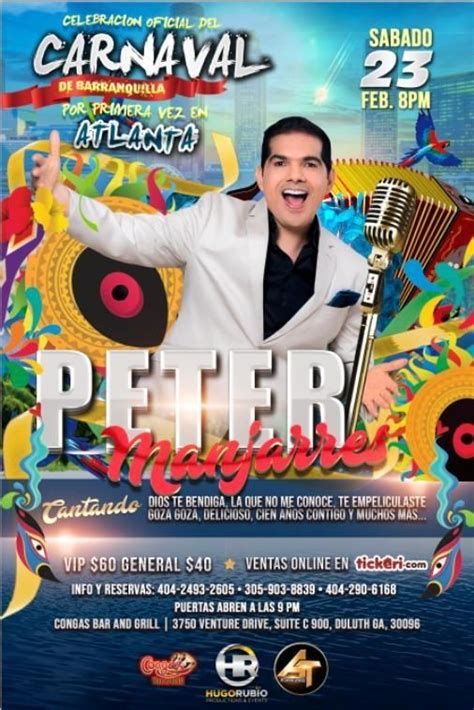 Peter Manjarres en Atlanta,GA | Tickeri - concert tickets, latin tickets, latino tickets, events ...