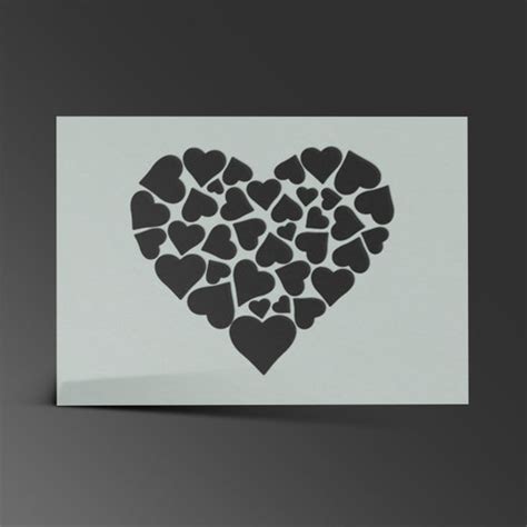 Love Heart Stencil Mylar Sheet Painting Wall Art Craft Etsy