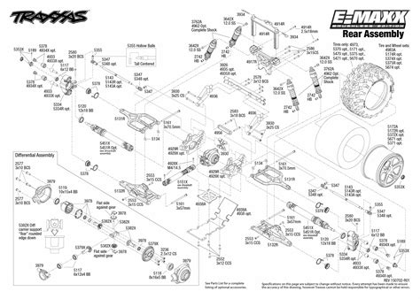 E Maxx Brushless 39087 1 Rear Assembly Exploded View Traxxas