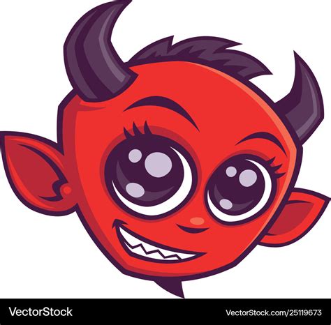 Cute Cartoon Devil Royalty Free Vector Image Vectorstock