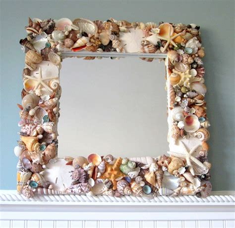 Beach Decor Seashell Mirror Nautical Decor Shell Mirror Coastal Decor