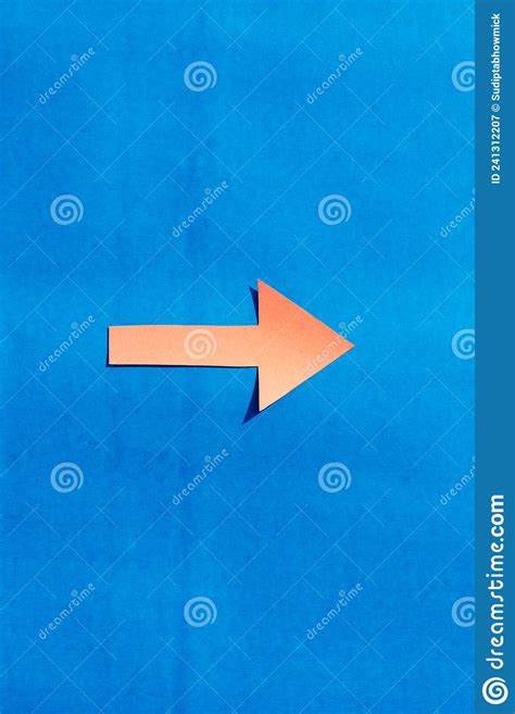 A Right Facing Arrow Indicating Right Direction Isolated On Blue