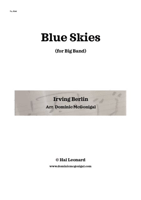 Blue Skies Arr Dominic Mcgonigal Sheet Music Willie Nelson Jazz Ensemble