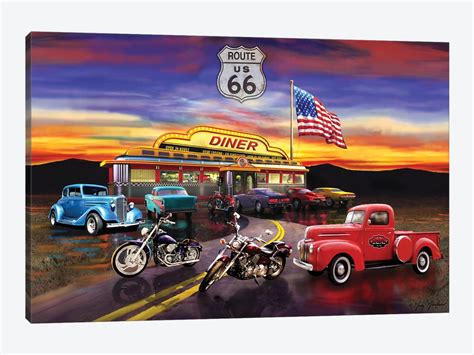 Nostalgic America Diner And Cars Canvas Art By Greg And Company Icanvas