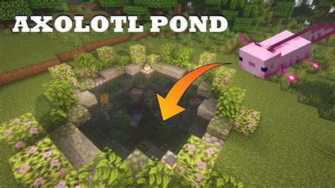 Minecraft How To Build An Axolotl Pond Axolotl Pet House Tutorial
