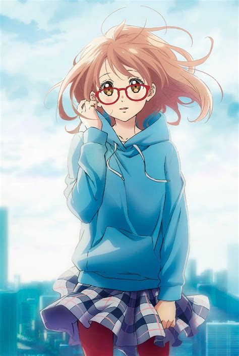 Download Wallpaper 950x1534 Cute Anime Girl Glasses Mirai Kuriyama