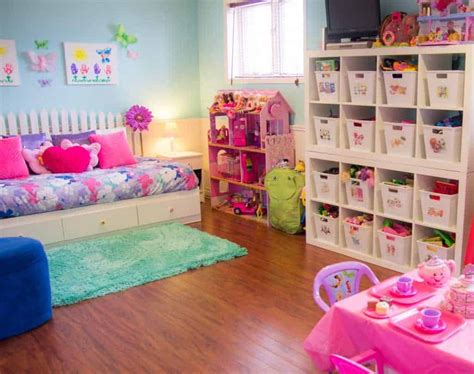 In cases where the bottom bunk space is used for a second child, creativity with bunk design is an option. An Organized Playroom