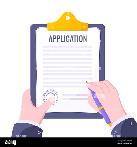 Submit Application Document Form Flat Style Design Icon Sign Vector
