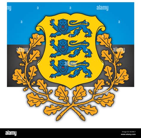 estonia el escudo y la bandera símbolos oficiales del país imagen vector de stock alamy