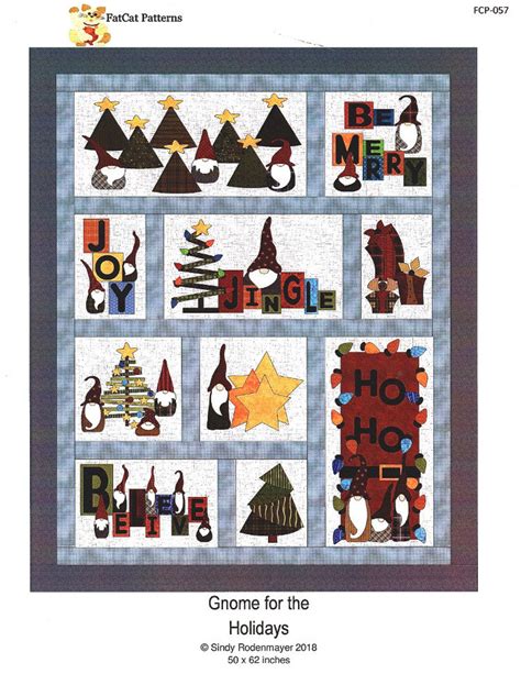 Gnome For The Holidays Quilt Pattern A Fusible Applique Etsy