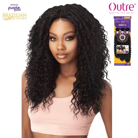 Outre Purple Pack Brazilian Boutique Human Hair Blend Weaving W Part