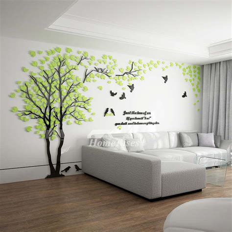 Tree Wall Decal 3d Living Room Greenyellow Acrylic Best Decorative