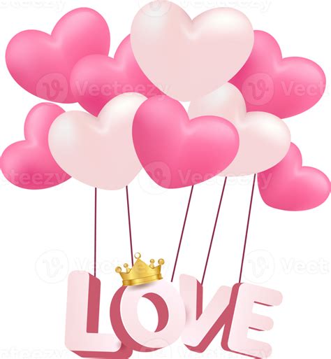 Pink Balloons Valentine Illustration 15276304 Png