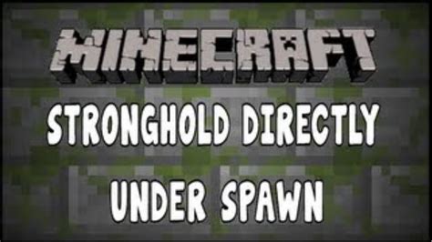 Minecraft Seed Stronghold Directly Under Spawn With End Portal Youtube