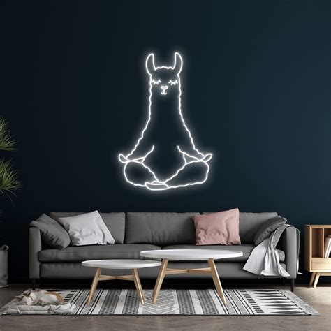 Alpaca Doing Yoga Pose Neon Sign Alpaca Led Signs Alpaca Led Lights