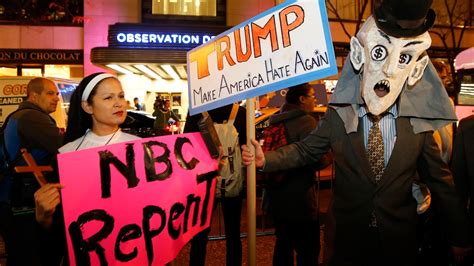 Dump Trump Demonstrators Protest Trumps Snl Appearance The Washington Post