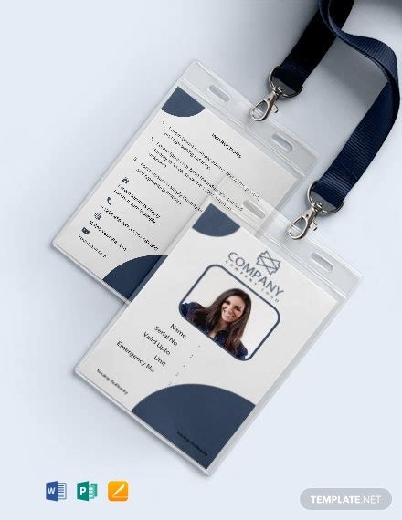 Simple Blank Id Card Template Word Apple Pages Publisher