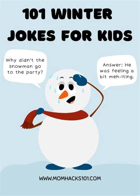 101 Fun Winter Jokes For Kids Snowman Jokes And Cold Weather Humor Mom