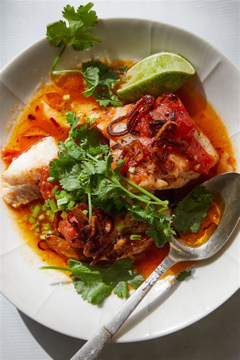 Tomato Poached Fish With Chile Oil And Herbs Recipe Recipe In 2021