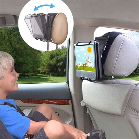 TFY Universal Car Headrest Mount Holder With Angle Adjustable Holding Clamp For Swivel Screen P