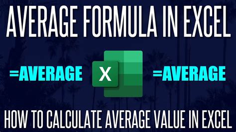 How To Calculate Average Value In Excel And Averageif Youtube