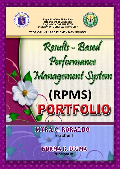 Rpms Portfolio Cover Design Downloadable