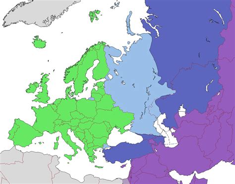 Transcontinental States Of Eurasia European Territory Light Blue